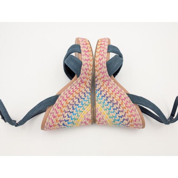 Abound Sukie Espadrille Wedge Sandals Women's Blue Denim Size US8.5M - Picture 5 of 10